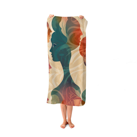 Coloured Silhouette Beach Towel