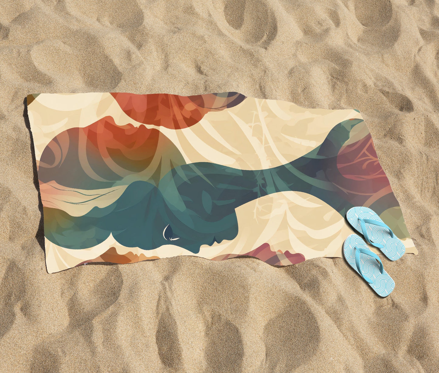 Coloured Silhouette Beach Towel