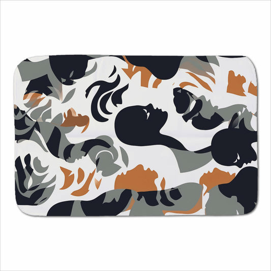 Abstract Grey Brown Silhouette Sherpa Blanket