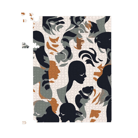Abstract Grey Brown Silhouette Jigsaw Puzzle