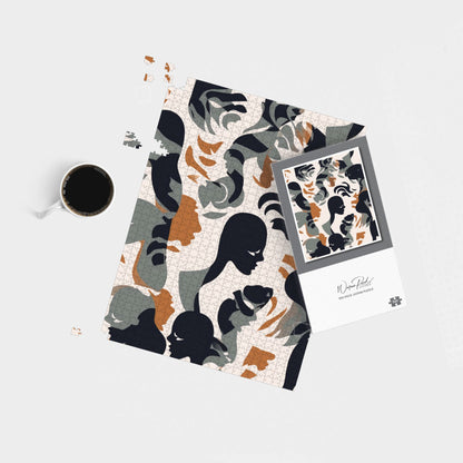 Abstract Grey Brown Silhouette Jigsaw Puzzle