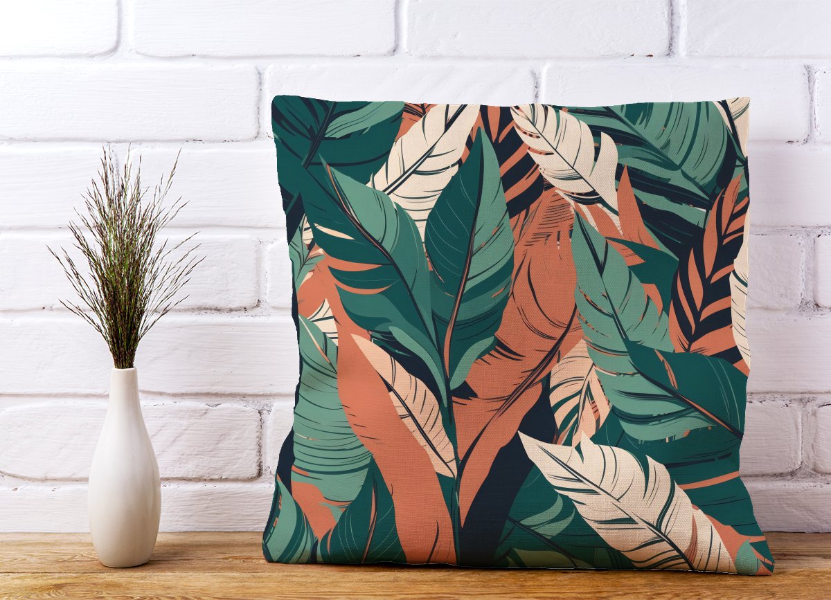 Autumn Tropical Leaves Cushions
