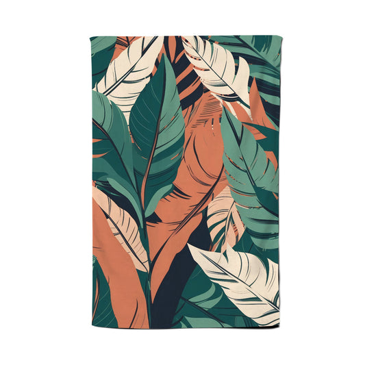 Autumn Tropical Leaves Tea Towel