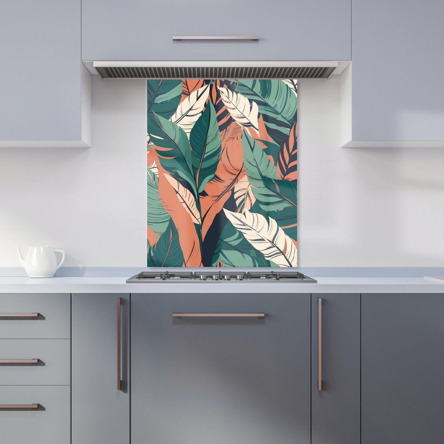 Autumn Tropical Leaves Kitchen Splashback