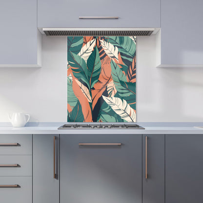 Autumn Tropical Leaves Kitchen Splashback