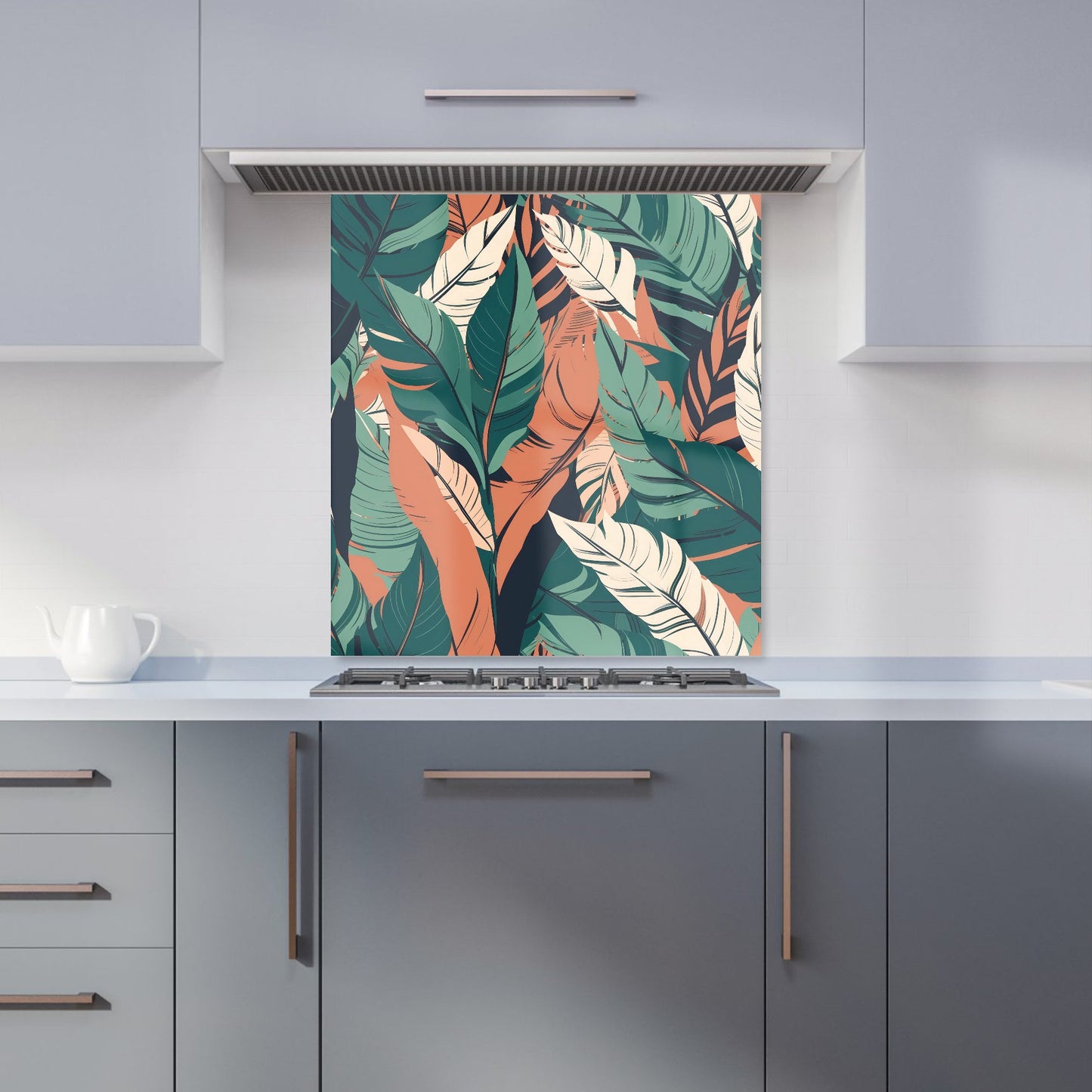Autumn Tropical Leaves Kitchen Splashback