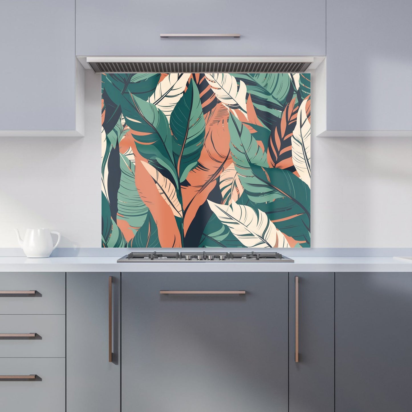 Autumn Tropical Leaves Kitchen Splashback