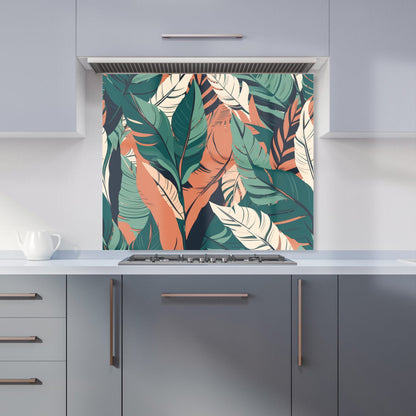 Autumn Tropical Leaves Kitchen Splashback