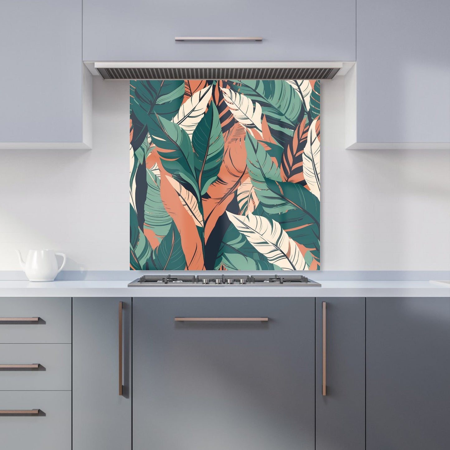 Autumn Tropical Leaves Kitchen Splashback