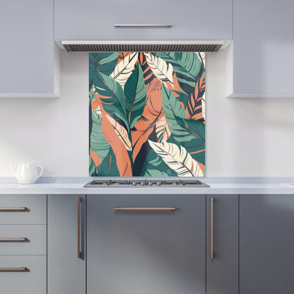 Autumn Tropical Leaves Kitchen Splashback