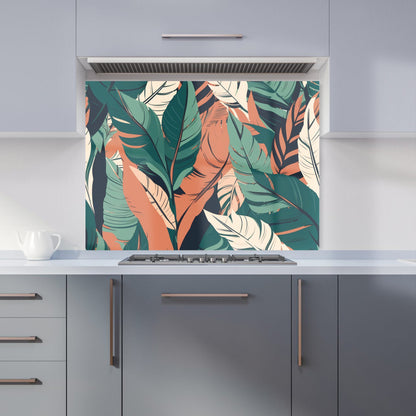 Autumn Tropical Leaves Kitchen Splashback