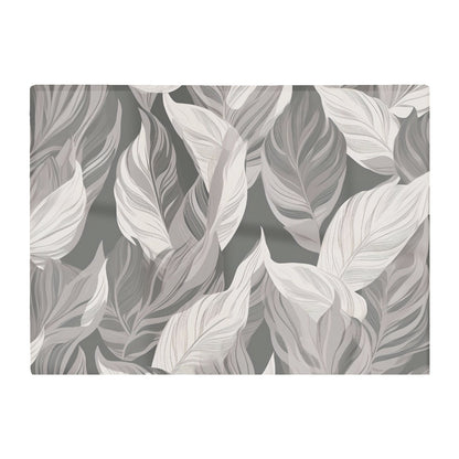 Grey Floral Leaves Glass Chopping Board