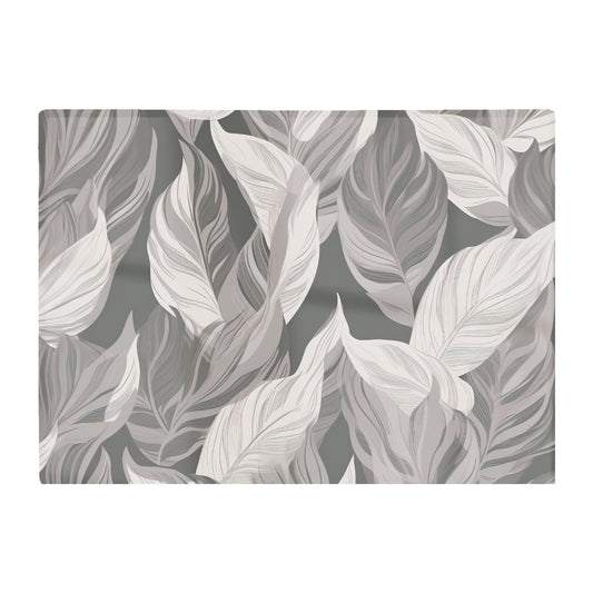 Grey Floral Leaves Glass Chopping Board