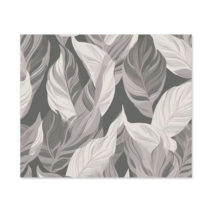 Grey Floral Leaves Kitchen Splashback