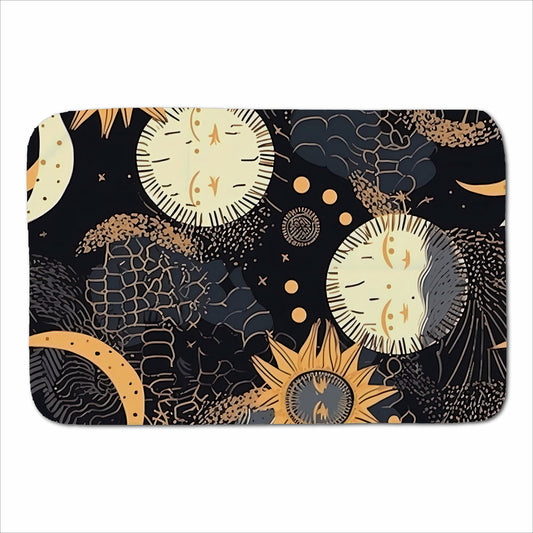 Gold Sun and Moon Sherpa Blanket