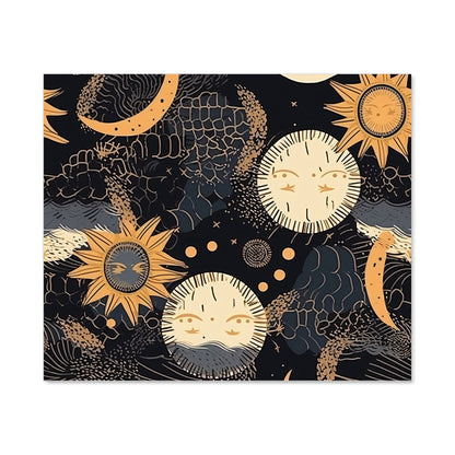 Gold Sun and Moon Kitchen Splashback
