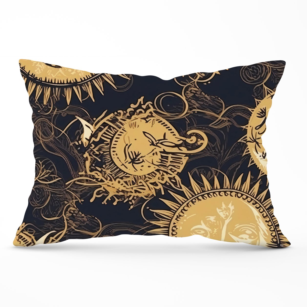 Moon and Sun Gold Blue Cushions