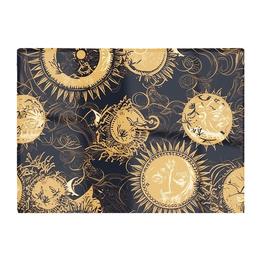Moon And Sun Gold Blue Glass Chopping Board