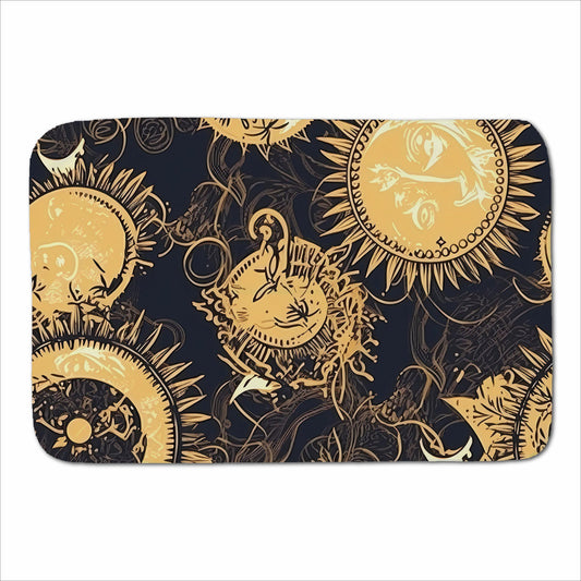 Moon and Sun Gold Blue Sherpa Blanket