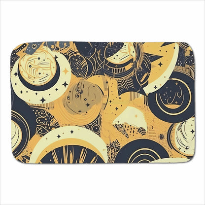 Blue Gold Moon and Sun Sherpa Blanket