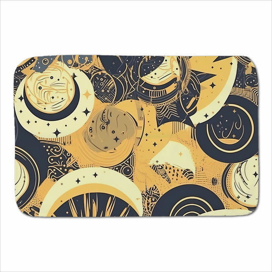 Blue Gold Moon and Sun Sherpa Blanket