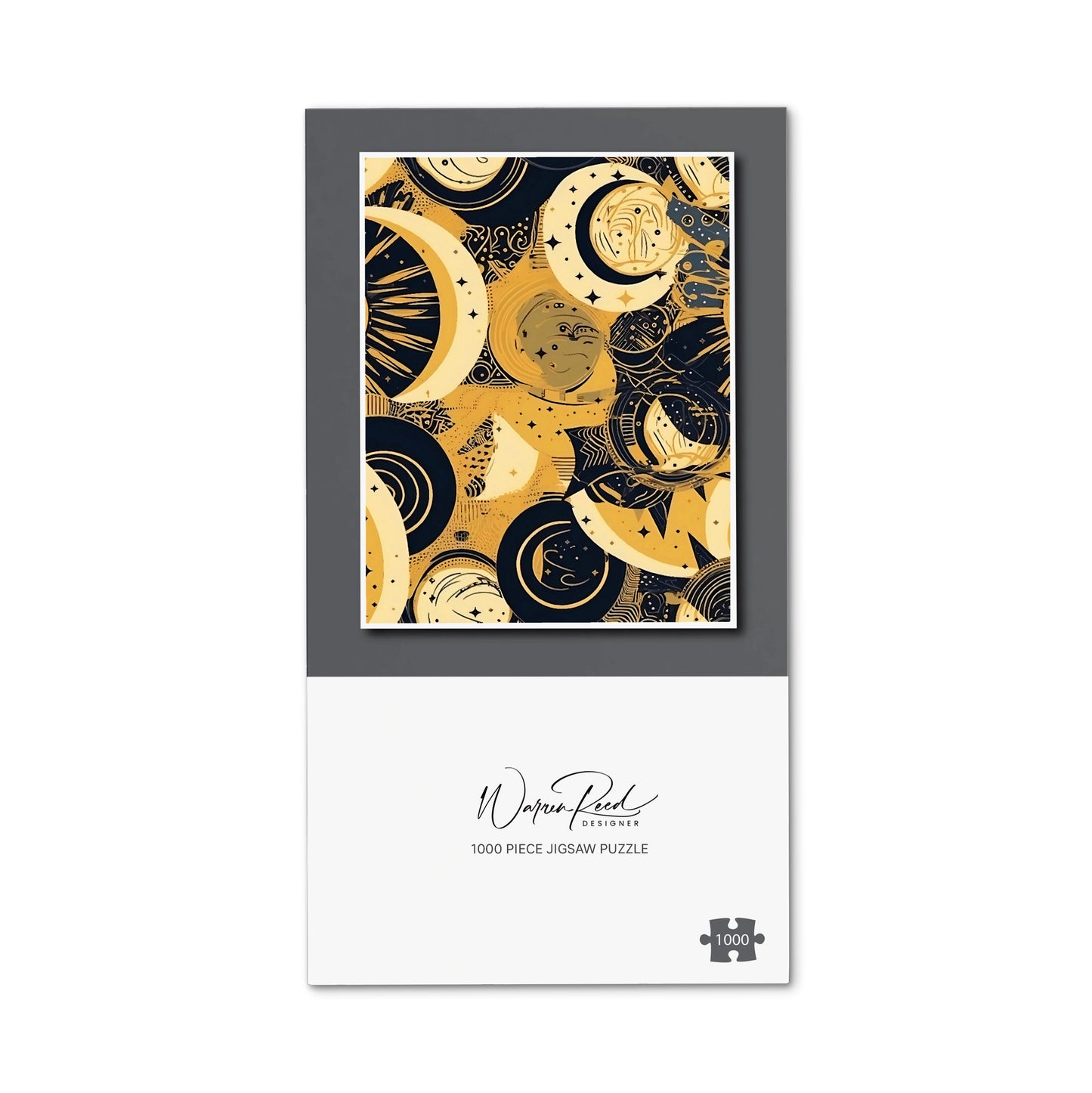 Blue Gold Moon and Sun Jigsaw Puzzle