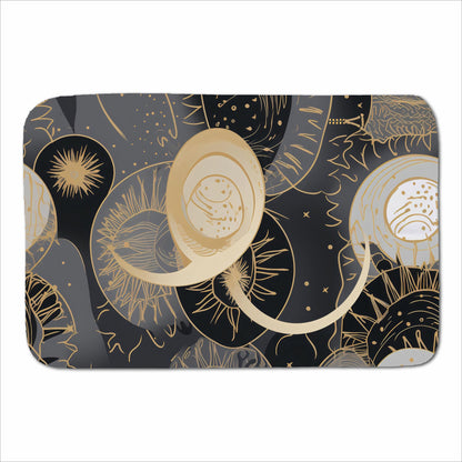 Abstract Silver Gold Sun and Moon Sherpa Blanket