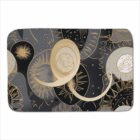 Abstract Silver Gold Sun and Moon Sherpa Blanket