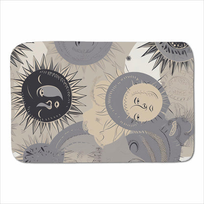 Grey Black Abstract Moon and Sun Sherpa Blanket