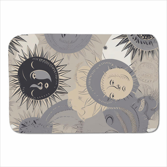 Grey Black Abstract Moon and Sun Sherpa Blanket