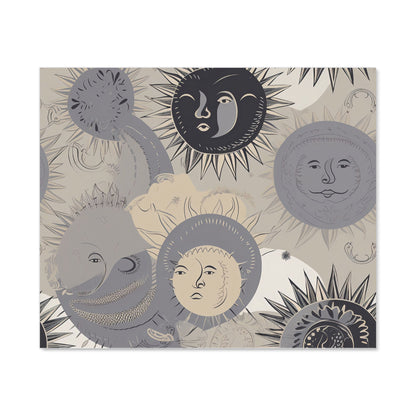 Grey Black Abstract Moon and Sun Kitchen Splashback