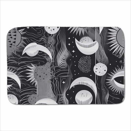 Abstract Black White Moon and Sun Sherpa Blanket