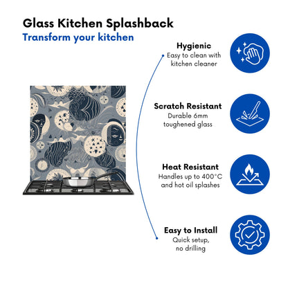 Abstract Moon and Stars Kitchen Splashback