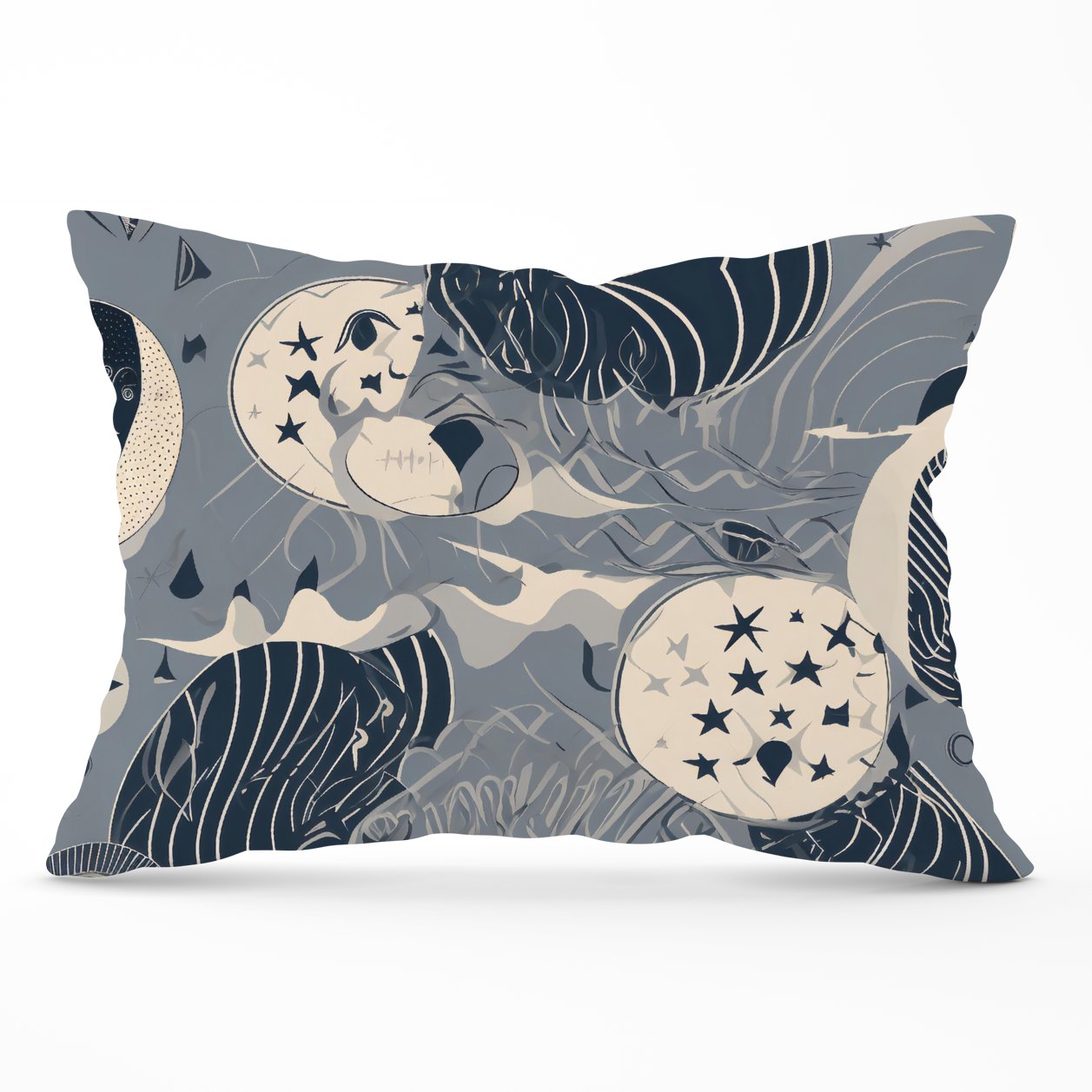 Abstract Moon and Stars Cushions