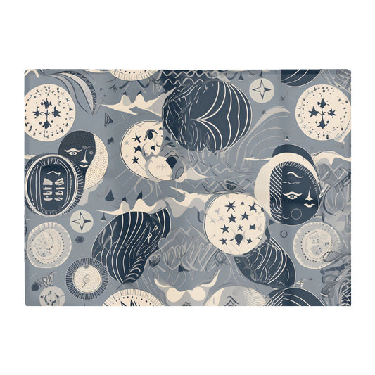 Abstract Moon And Stars Glass Chopping Board