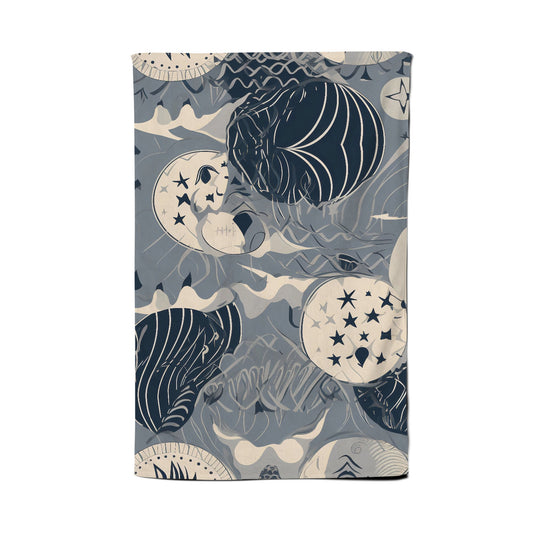 Abstract Moon and Stars Tea Towel