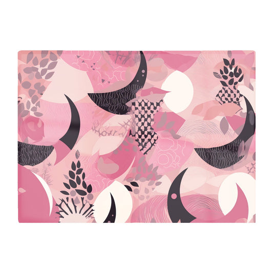 Abstract Pink Moon Pattern Glass Chopping Board