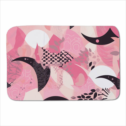 Abstract Pink Moon Pattern Sherpa Blanket