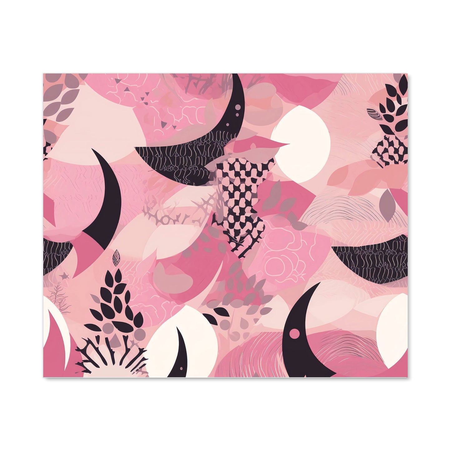 Abstract Pink Moon Pattern Kitchen Splashback