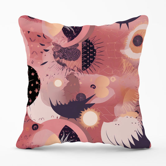 Abstract Red Pink Pattern Cushions