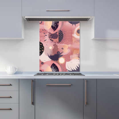Abstract Red Pink Pattern Kitchen Splashback
