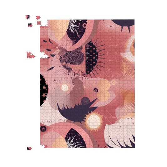 Abstract Red Pink Pattern Jigsaw Puzzle