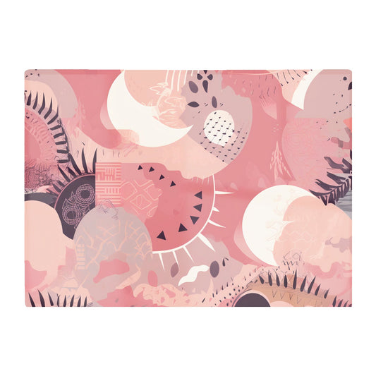 Abstract Pink White Glass Chopping Board