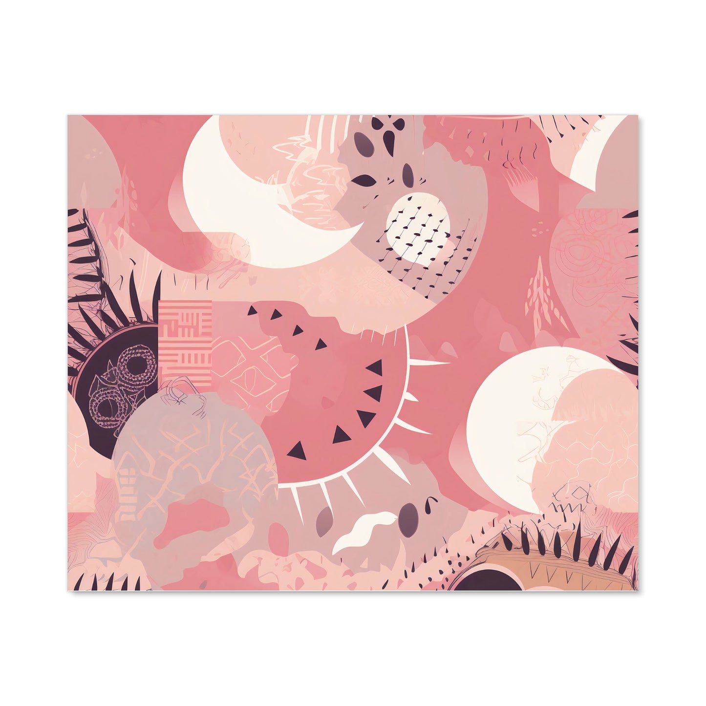 Abstract Pink White Kitchen Splashback