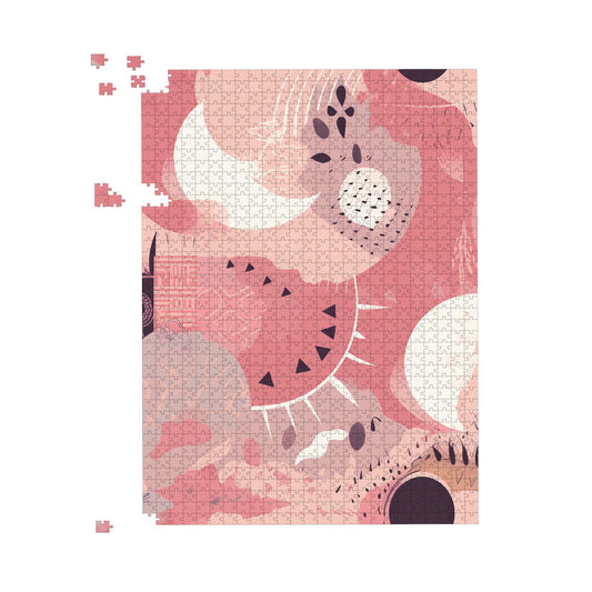 Abstract Pink White Jigsaw Puzzle