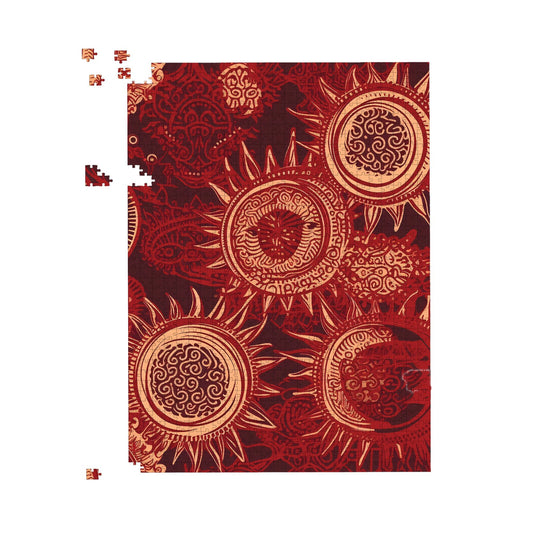 Abstract Red Moon and Sun Jigsaw Puzzle