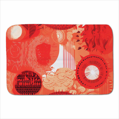 Abstract Red Sun pattern Sherpa Blanket