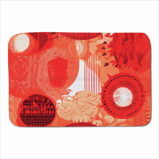 Abstract Red Sun pattern Sherpa Blanket