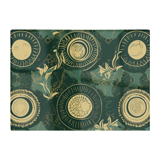 Abstract Green Gold Moon Pattern Glass Chopping Board