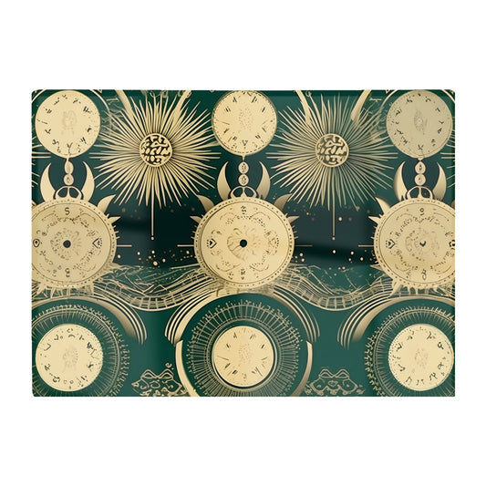 Green Moon And Sun Abstract Pattern Glass Chopping Board